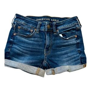 American Eagle Outfitters Blue Jean Shorts Classic Rolled Hem